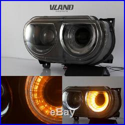 VLAND For Dodge Challenger 2008-2014 LED Headlights&LED Tail Lights Red Assmbly