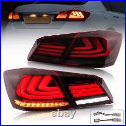 VLAND For Honda Accord LED Rear Tail Lights 2013-2015 Sequential DRL 4Door Sedan