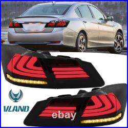 VLAND Full LED Sequential Tail Lights Smoked for Honda Accord Sedan 2013-2015