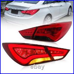VLAND Full LED Tail Lights Red Rear Lamps For Hyundai Sonata Sedan 2011-2014
