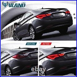 VLAND Full LED Tail Lights Red Rear Lamps For Hyundai Sonata Sedan 2011-2014