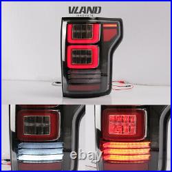 VLAND LED Black Headlight + LED Tail Lights Fits For Ford F150 F-150 2018-2020