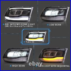 VLAND LED Headlights+ SMOKE Tail Lights For 2009-18 Dodge RAM 1500 / 2500 / 3500