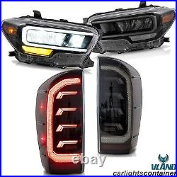 VLAND LED Headlights+Tail Lights For 2016-2021 Toyota Tacoma TRD SR 5 with Dynamic