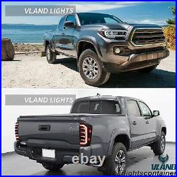 VLAND LED Headlights+Tail Lights For 2016-2021 Toyota Tacoma TRD SR 5 with Dynamic