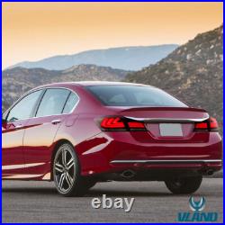 VLAND LED Rear Tail Lights For Honda Accord 2013-2015 Sequential DRL 4Door Sedan