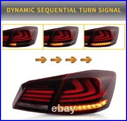 VLAND LED Rear Tail Lights For Honda Accord 2013-2015 Sequential DRL 4Door Sedan