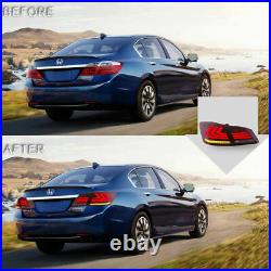 VLAND LED Rear Tail Lights For Honda Accord 2013-2015 Sequential DRL 4Door Sedan