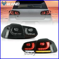 VLAND LED Smoked Tail Lights For VW Volkswagen Golf 6 MK6 GTI R 2010-2014