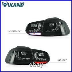 VLAND LED Smoked Tail Lights For VW Volkswagen Golf 6 MK6 GTI R 2010-2014