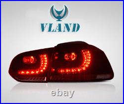 VLAND LED Smoked Tail Lights For VW Volkswagen Golf 6 MK6 GTI R 2010-2014 LH+RH