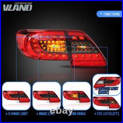 VLAND LED Tail Lights Assembly For 2011-2013 Toyota Corolla Red Rear Brake Lamps