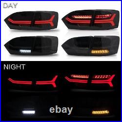 VLAND LED Tail Lights For 2011-2014 Volkswagen Jetta Mk6 Pair Smoked Rear Lamps
