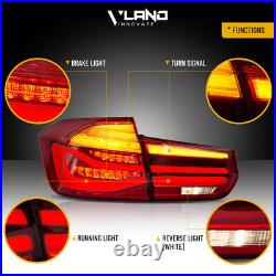 VLAND LED Tail Lights For 2012-2018 BMW 3Series F30 F35 F80 RED Rear Sequential