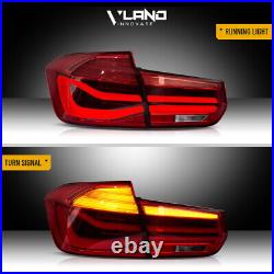 VLAND LED Tail Lights For 2012-2018 BMW 3Series F30 F35 F80 RED Rear Sequential