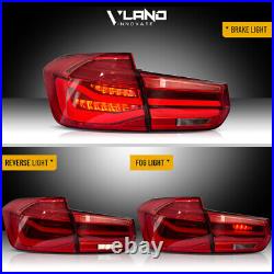 VLAND LED Tail Lights For 2012-2018 BMW 3Series F30 F35 F80 RED Rear Sequential