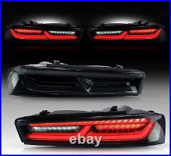 VLAND LED Tail Lights For Chevrolet Chevy Camaro 2016-2018 Red Sequential Signal