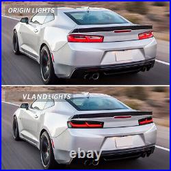 VLAND LED Tail Lights For Chevrolet Chevy Camaro 2016-2018 Red Sequential Signal