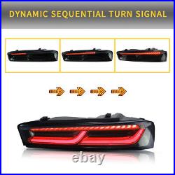 VLAND LED Tail Lights For Chevrolet Chevy Camaro 2016-2018 Red Sequential Signal