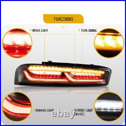 VLAND LED Tail Lights For Chevy Camaro 2016-2018 DRL FULL Smoked Rear Lights