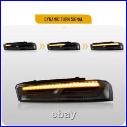 VLAND LED Tail Lights For Chevy Camaro 2016-2018 DRL FULL Smoked Rear Lights