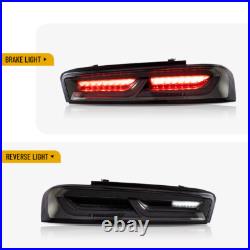 VLAND LED Tail Lights For Chevy Camaro 2016-2018 DRL FULL Smoked Rear Lights