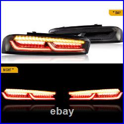 VLAND LED Tail Lights For Chevy Camaro 2016-2018 DRL FULL Smoked Rear Lights