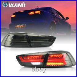 VLAND LED Tail Lights For Mitsubushi Lancer & EVO X 2008-2017 Audi Style Smoked