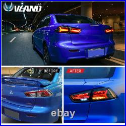 VLAND LED Tail Lights For Mitsubushi Lancer & EVO X 2008-2017 Audi Style Smoked