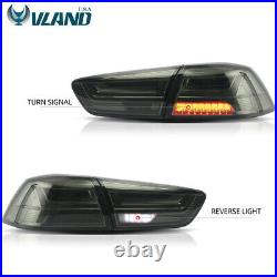 VLAND LED Tail Lights For Mitsubushi Lancer & EVO X 2008-2017 Audi Style Smoked