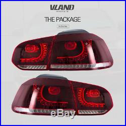 VLAND LED Tail Lights For VW GOLF MK6 GTI R 2010-2014 Cherry Red Rear Light