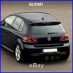 VLAND LED Tail Lights For VW GOLF MK6 GTI R 2010-2014 Cherry Red Rear Light