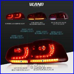 VLAND LED Tail Lights For VW GOLF MK6 GTI R 2010-2014 Cherry Red Rear Light