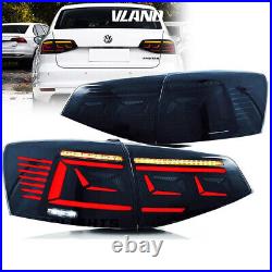 VLAND LED Tail Lights For VW JETTA MK6 2015-2018 Rear Lamp WithAnimation SMOKED