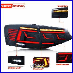 VLAND LED Tail Lights For VW JETTA MK6 2015-2018 Rear Lamp WithAnimation SMOKED