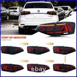 VLAND LED Tail Lights For VW JETTA MK6 2015-2018 Rear Lamp WithAnimation SMOKED