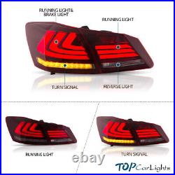 VLAND LED Tail Lights Red Rear Lamps For 2013-2015 Honda Accord 4 Door Sedan