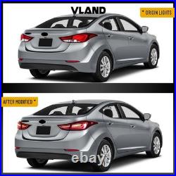 VLAND LED Tail Lights Set For 2011-15 Hyundai Elantra Sedan withSequential Signal