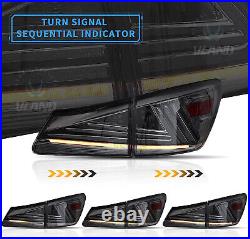 VLAND LED Tail Lights Smoked Fits Lexus IS250 IS350 ISF 2006-13 WithAnimation Pair
