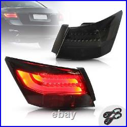 VLAND LED Tail Lights Smoked Lens Rear Lamp For 2008-2012 Honda Accord Sedan