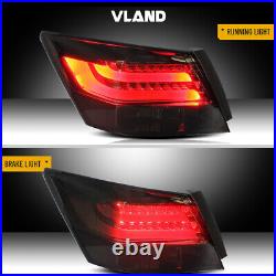 VLAND LED Tail Lights Smoked Lens Rear Lamp For 2008-2012 Honda Accord Sedan