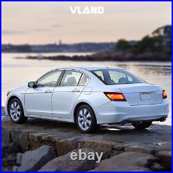 VLAND LED Tail Lights Smoked Lens Rear Lamp For 2008-2012 Honda Accord Sedan
