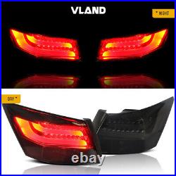 VLAND LED Tail Lights Smoked Lens Rear Lamp For 2008-2012 Honda Accord Sedan