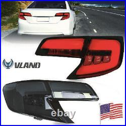 VLAND LED Tail Lights Smoked Rear Lamps Assembly For Toyota Camry 2012 2013 2014