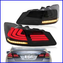 VLAND Pair LED Smoked Tail Lights For 2013-2015 Honda Accord Plug and Play