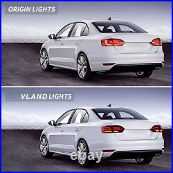VLAND Pair RED LED Tail Lights Rear Lamps For 2011-2014 Volkswagen Jetta Mk6 L+R