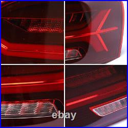VLAND Pair RED LED Tail Lights Rear Lamps For 2011-2014 Volkswagen Jetta Mk6 L+R