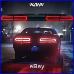 VLAND Pair Red LED Tail Lights For Dodge Challenger 2008-2014 LED Rear Lights