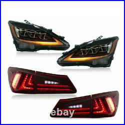 VLAND Pair Red Tail Lights & Headlights Fit For Lexus IS250 IS350 ISF 2006-2012