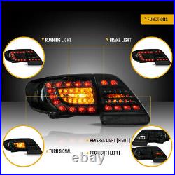 VLAND Pair Smoked LED Tail Lights For 2011-2013 Toyota Corolla Rear Brake Lamp